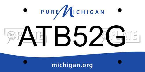 ATB52G Michigan License Plate