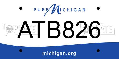 ATB826 Michigan License Plate