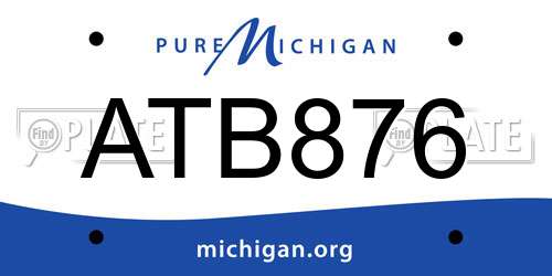 ATB876 Michigan License Plate