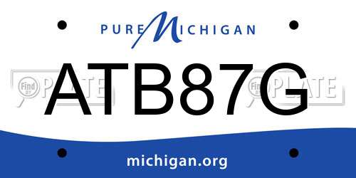 ATB87G Michigan License Plate