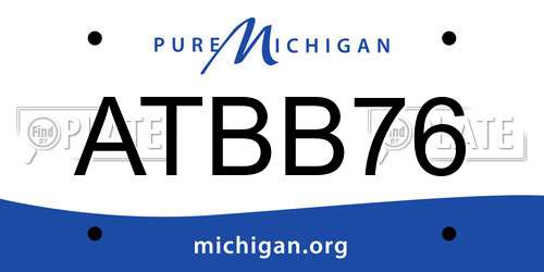 ATBB76 Michigan License Plate