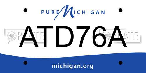 ATD76A Michigan License Plate