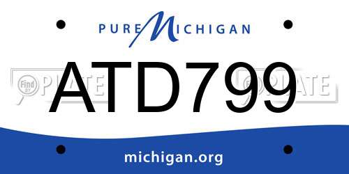ATD799 Michigan License Plate