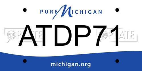 ATDP71 Michigan License Plate