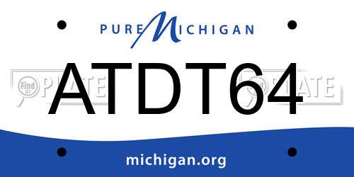 ATDT64 Michigan License Plate