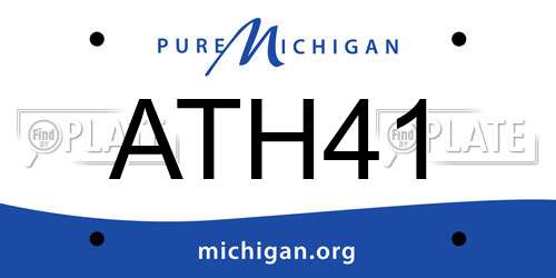 ATH41 Michigan License Plate