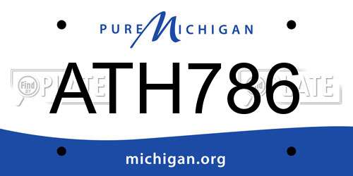 ATH786 Michigan License Plate