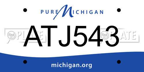 ATJ543 Michigan License Plate