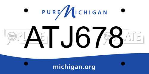 ATJ678 Michigan License Plate