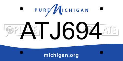 ATJ694 Michigan License Plate