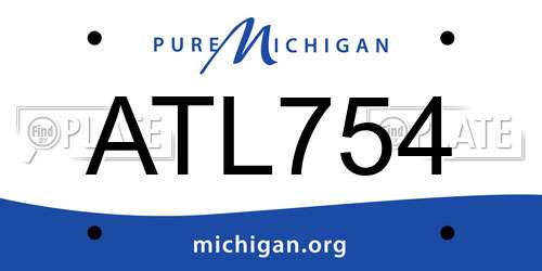 ATL754 Michigan License Plate