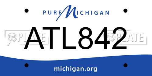 ATL842 Michigan License Plate