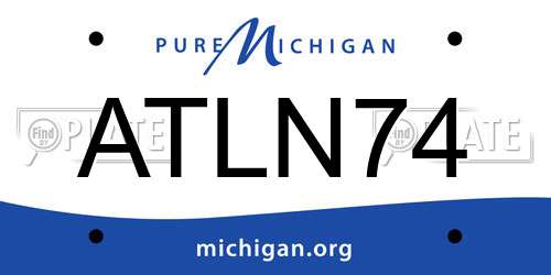 ATLN74 Michigan License Plate