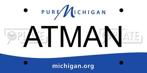 ATMAN Michigan License Plate