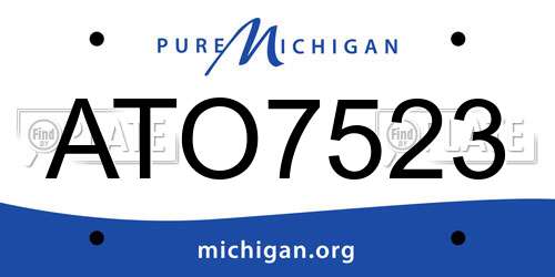 ATO7523 Michigan License Plate