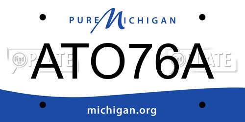 ATO76A Michigan License Plate