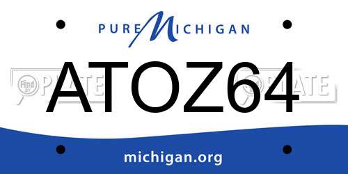 ATOZ64 Michigan License Plate