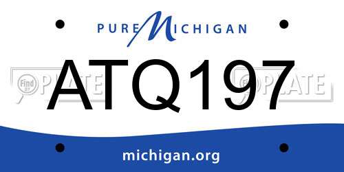 ATQ197 Michigan License Plate