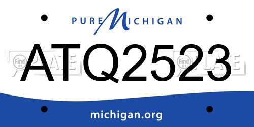 ATQ2523 Michigan License Plate