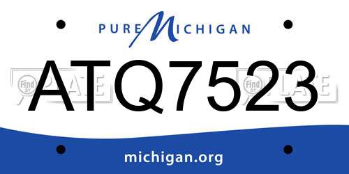 ATQ7523 Michigan License Plate