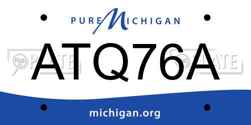ATQ76A Michigan License Plate
