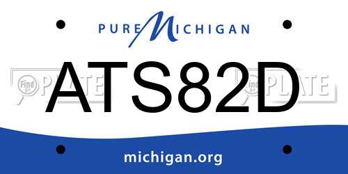 ATS82D Michigan License Plate
