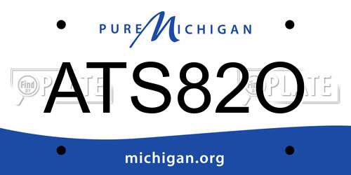ATS82O Michigan License Plate