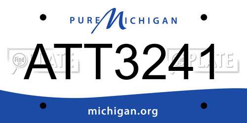 ATT3241 Michigan License Plate