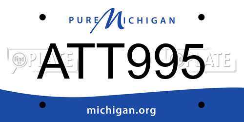 ATT995 Michigan License Plate