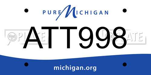 ATT998 Michigan License Plate