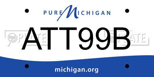 ATT99B Michigan License Plate