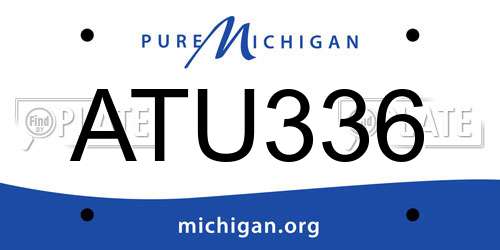 ATU336 Michigan License Plate