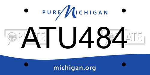 ATU484 Michigan License Plate