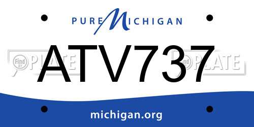 ATV737 Michigan License Plate