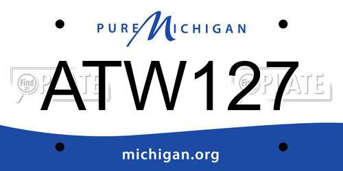 ATW127 Michigan License Plate