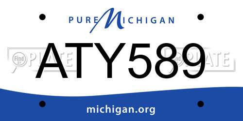 ATY589 Michigan License Plate