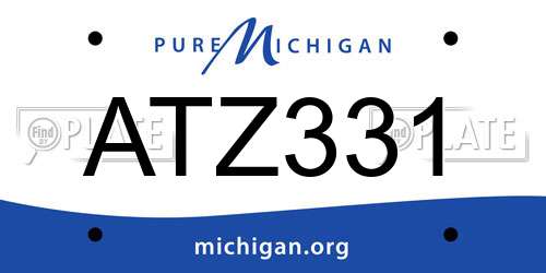 ATZ331 Michigan License Plate