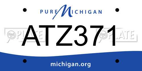 ATZ371 Michigan License Plate