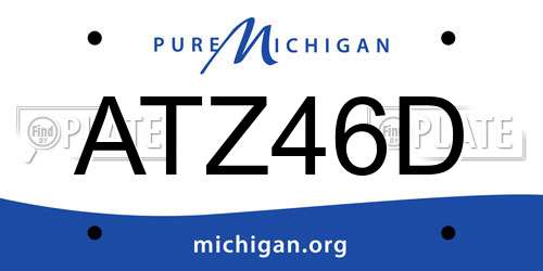 ATZ46D Michigan License Plate