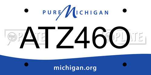 ATZ46O Michigan License Plate