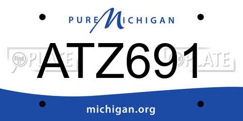 ATZ691 Michigan License Plate