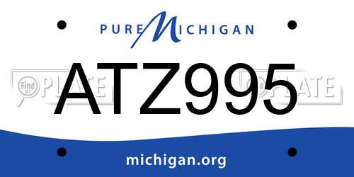 ATZ995 Michigan License Plate