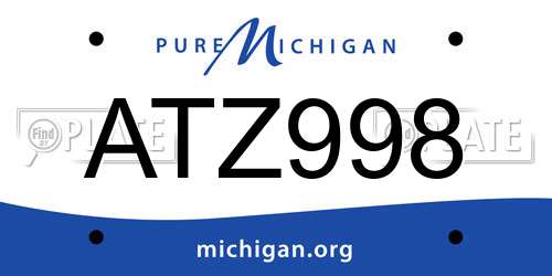 ATZ998 Michigan License Plate