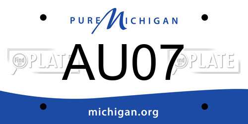 AU07 Michigan License Plate