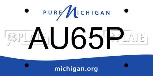 AU65P Michigan License Plate