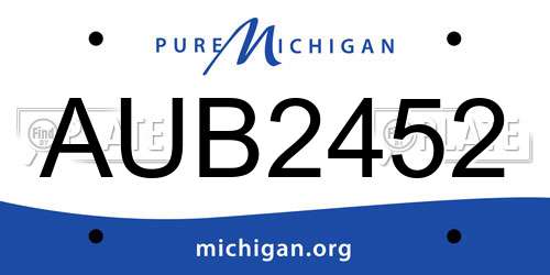 AUB2452 Michigan License Plate