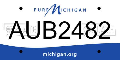 AUB2482 Michigan License Plate