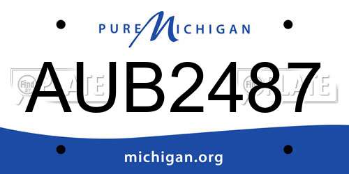AUB2487 Michigan License Plate
