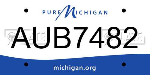 AUB7482 Michigan License Plate