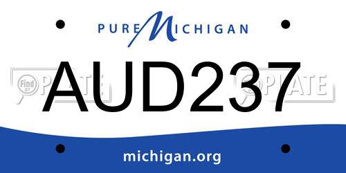 AUD237 Michigan License Plate